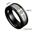 thumbnail image 2 of Black Gold Plated Matte 8mm Titanium Steel Mens Ring Men Wedding Band AAA CZ Man Ring, 2 of 7