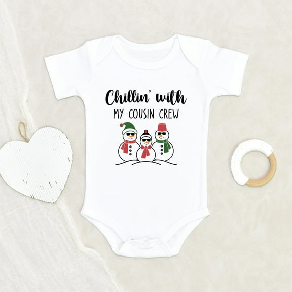 Newbabywishes - Chillin' With My Cousin Baby Clothes for Boys and Girls - Snowmen Baby Clothing