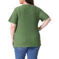 thumbnail image 4 of DARING DIVA Women's Plus Crew Neck Top 1X Dark Green, 4 of 6
