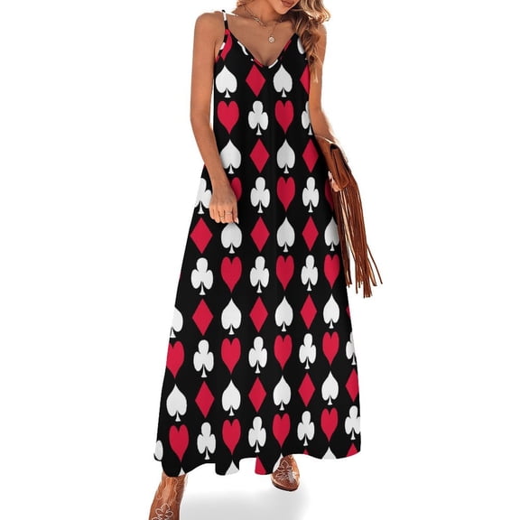 Playing Card Suits Inverted Sleeveless Dress Loose Women's Dress Dresses Luxury Evening Dresses