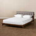 thumbnail image 2 of NewTitle: Allora Rubberwood Gray Walnut Brown Platform Bed Rectangular Button Tufted King 80.7" x 88.8" Unassembled, 2 of 9