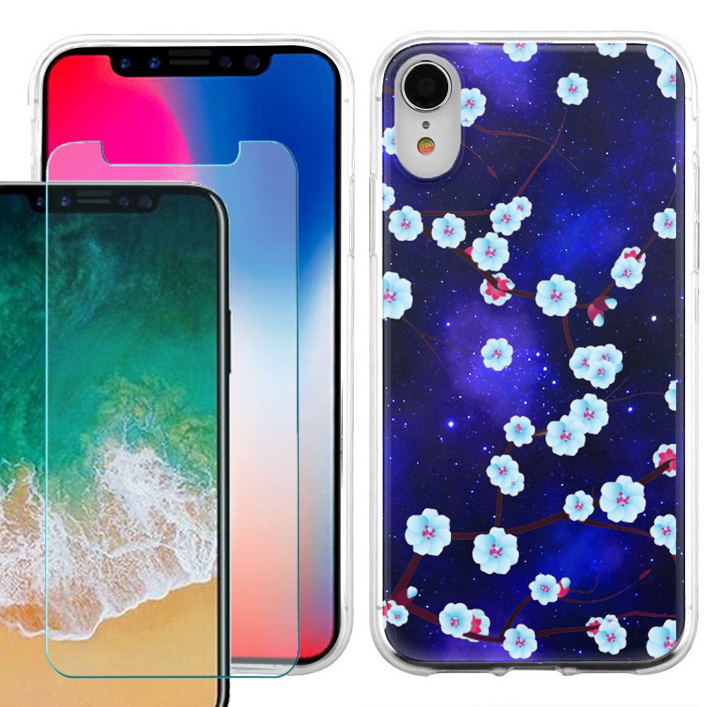 Phone Case for Apple iPhone XR, SlimFit TPU Case with Tempered Glass