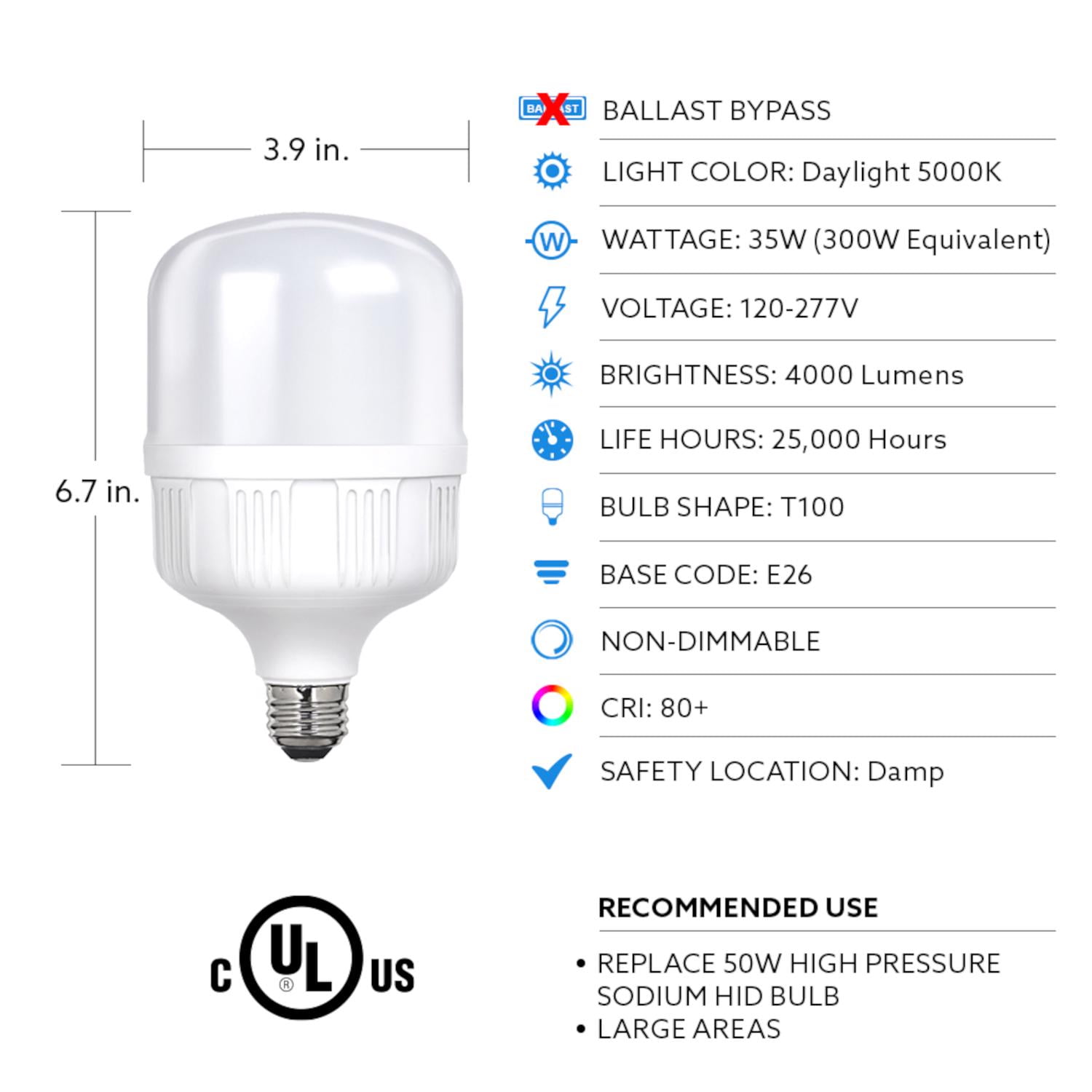 Feit T100 E26 (Medium) LED Bulb Daylight 300 Watt Equivalence 1 pk