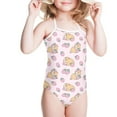 thumbnail image 3 of FOR U DESIGNS Hamster Strawberry One Piece Swimsuit for Girls Lightweight Casual Sleeveless Halter Neck Swimwear Adorable Off Shoulder Bathing Suit Size 1-2, 3 of 6