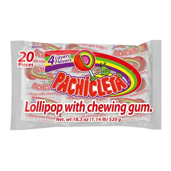 Pachicleta Coated Pops with Chewing Gum (18.2oz/20 pieces)