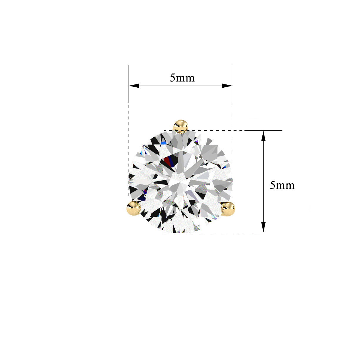 SuperJeweler 1 Carat Moissanite Martini Stud Earrings in 14K Yellow Gold for Women