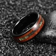thumbnail image 5 of 8mm Wood and Abalone Shell Inlay Tungsten Rings Men's Black Wedding Band Dome Style, 5 of 6
