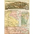 thumbnail image 2 of Vintage Maps 11x14 Gold Ornate Wood Framed with Double Matting Museum Art Print Titled - Pictorially enhanced map with hotel 1861, 2 of 4