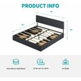 thumbnail image 5 of Mixoy Upholstered Platform Bed Frame with 4 Built-in Storage Drawers & Adjustable Headboard Dark Grey - King, 5 of 5