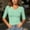 *Green, variant on Women's V Neck Elbow Half Sleeve Ribbed Knit Top,Casual Slim Solid Tee Navy,Women's Plus L