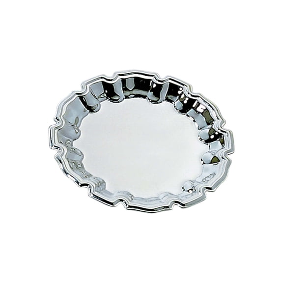 Contemporary Home Living 7" Round Silver Stainless Steel Tray