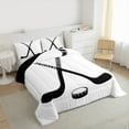 thumbnail image 3 of Manfei Boys Ball Game Bedding Comforter Set,Ice Hockey Rink Twin Comforter Sets,White Black Bedding Set For Kids Boy,Microfiber Bedroom Decor Reversible,2 Pieces, 3 of 8
