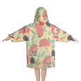 thumbnail image 2 of Cute Pink Hedgehog Pattern Blanket Hoodies for Kids 6-13YR Oversize Wearable Blanket Hoodies for Boys Girls Teens, 2 of 7