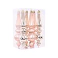 thumbnail image 2 of 6 Pcs Mercury Glass Finial Christmas Ornaments,6.7" Vintage Decorative Hanging Christmas Finials Glass Ornament Assorted Mercury Decor for Fireplace Xmas Tree Vintage Holiday Decoration-Rose Gold, 2 of 7