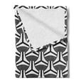 thumbnail image 2 of Abstract Soft Flannel Fleece Throw Blanket, Geometric Ovals and Stripes in Achromatic Minimalist Tones Print, Cozy Plush for Indoor and Outdoor Use, 50" x 60", Charcoal Grey White, by Ambesonne, 2 of 5