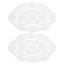REGALWOVEN 2 Pack Retro Lace Placemat 12x18 inch Oval Embroidered Table Place Mats