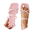 thumbnail image 3 of Bibifish Womens Flat Slide Minimalist Crisscross Thin Strap Ladies Sandals Summer Sleek Street Everyday Casual Outdoor Walking Sandals, 3 of 9