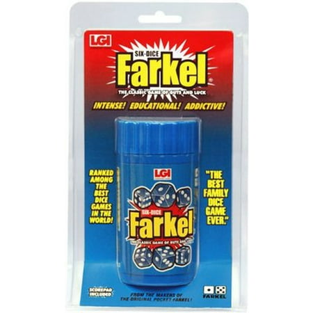 New Farkel Classic Game Small Enough for Portability 6 Regular Sized Blue Playing Dice, The classic game of guts and luck is Farkel and this is the.., By Brybelly From