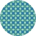thumbnail image 1 of Ahgly Company Machine Washable Indoor Round Transitional Blue Area Rugs, 3' Round, 1 of 7