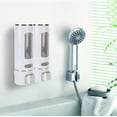 thumbnail image 6 of ABCISI 15oz Wall Mount Soap Dispenser - Manual Hand Shampoo and Shower Gel Dispenser for Bathroom and Kitchen - Lotion Container - Convenient and Stylish (White Shell, Silver Press), 6 of 10
