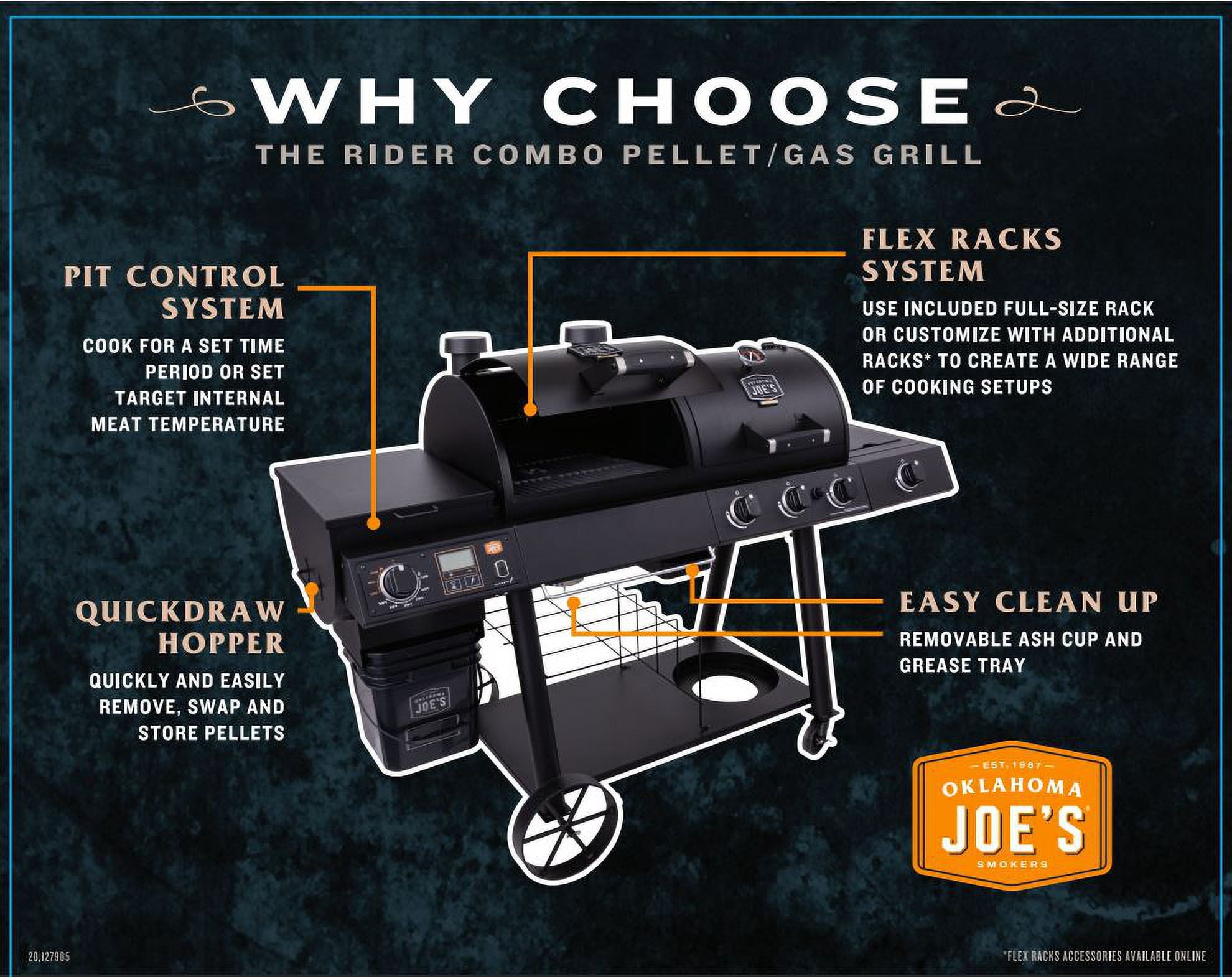 Oklahoma Joe's® Rider Combo Pellet/Gas Grill