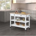 thumbnail image 1 of American Heritage Butcher Block Top Kitchen Cart in White Wood Finish, 1 of 10