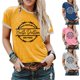 thumbnail image 4 of Women Tee Tops Cute Fashion Crew Neck Short Sleeve T-shirts Top Casual Summer Tops For Women GirlsSapphire Blue white FontS, 4 of 5
