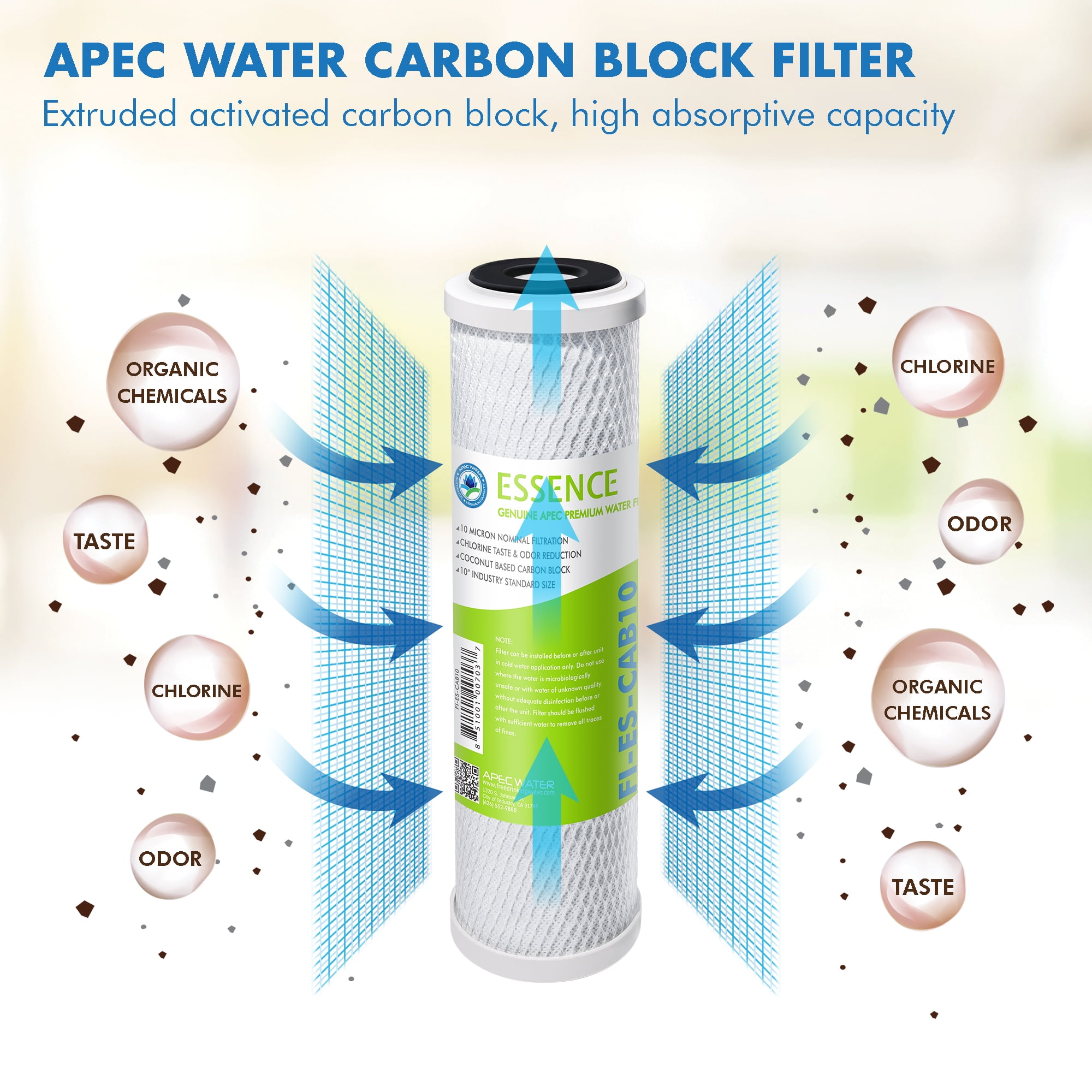 APEC Filter set-ES High Capacity Replacement Pre-Filter Set for ESSENCE Series Reverse Osmosis Water Filter System Stage 1, 2&3