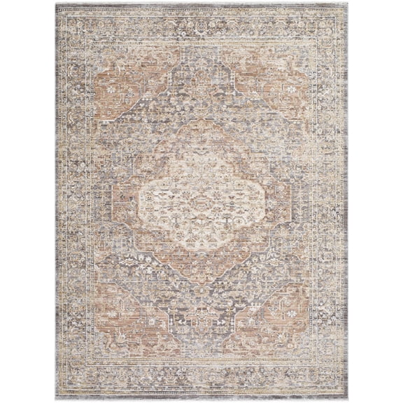 BoutiqueRugs Tulio Traditional Area Rug - Gray, Dark Red, Cream - 5'3" x 7'