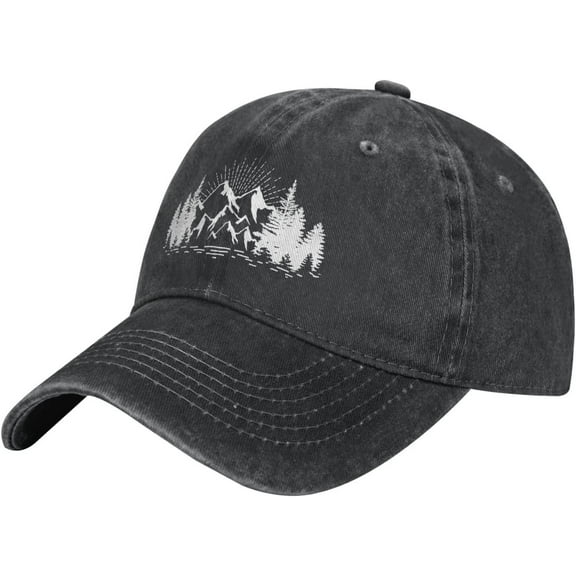 Women's Mountain Trees Hat Washed Vintage Adjustable Baseball Cap for Dad Mom