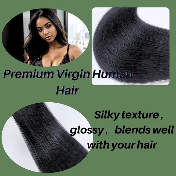 WEIF-Invisible Tape in Hair Extensions Human Hair Black Hair Extensions Real Human Hair Tape in Diy Straight Remy Hair 16Inch 20pcs for Wedding