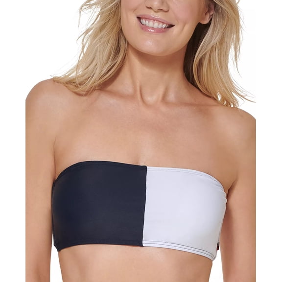 Tommy Hilfiger SKY CAPTAIN MULTI Colorblocked Bikini Swim Top, US X-Large