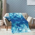 thumbnail image 4 of XMXT Throw Blankets, Blue Abstract Texture Bed Blanket for Bedroom Sofa, 50 x 70 inches Blue, 4 of 9