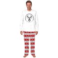 thumbnail image 3 of Jolly Reindeer Acres Matching Family Christmas Pajamas With Dog, Red Fair Isle Holiday PJs, Plus Sizes, With Pockets, 3 of 7