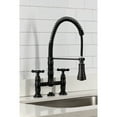 thumbnail image 4 of Kingston Brass GS1270BEX Essex Double-Handle 2-Hole Deck-Mount Pre-Rinse Bridge Kitchen Faucet in Matte Black, 4 of 8