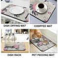 thumbnail image 4 of Washable Rubber Colorful Floral Dish Drying Mats for Kitchen Counter Home Large Coffee Bar Pad Accessories and Decor for Utensils Stemware 19.5''x12'', 4 of 7