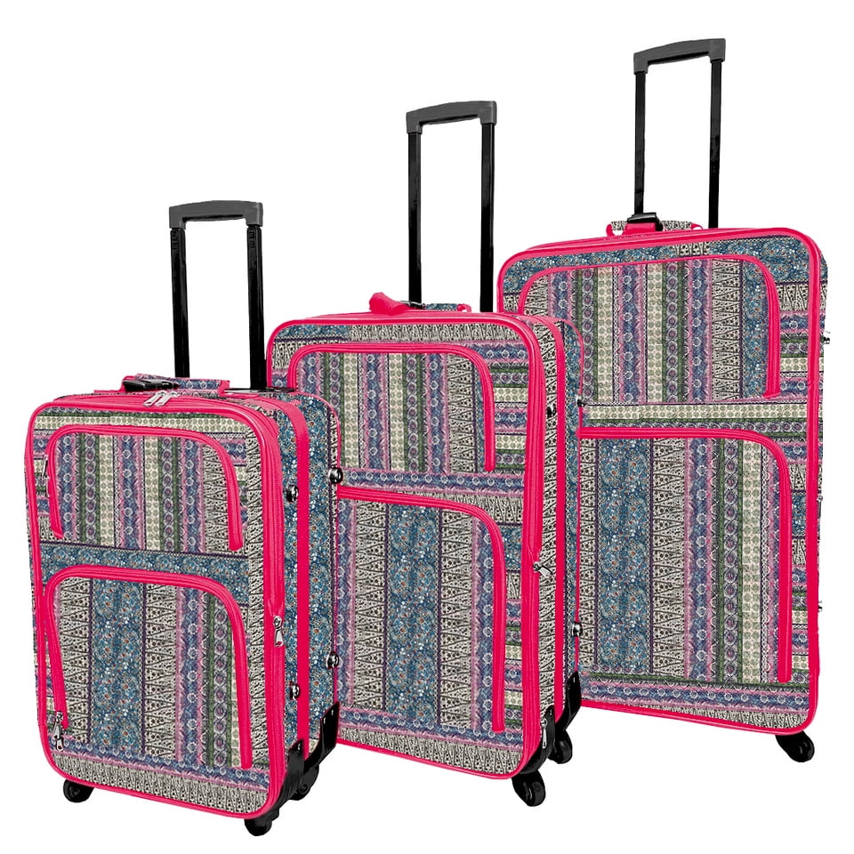 patterned luggage