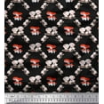 thumbnail image 1 of Soimoi Black Heavy Canvas Fabric Mushroom Vegetable Decor Fabric Printed Yard 58 Inch Wide, 1 of 3
