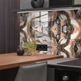thumbnail image 4 of Peel and Stick Backsplash 10 Sheet Self Adhesive Marble Tile Sticker Stick on Backsplash for Kitchen Waterproof Backsplash Tile Peel and Stick for Kitchen Bathroom Fireplace Cabinet 4"x4", 4 of 6
