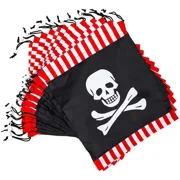12 Pack Pirate Skull Kids Party Favor Bags Drawstring Gift Bag for Girls Boys