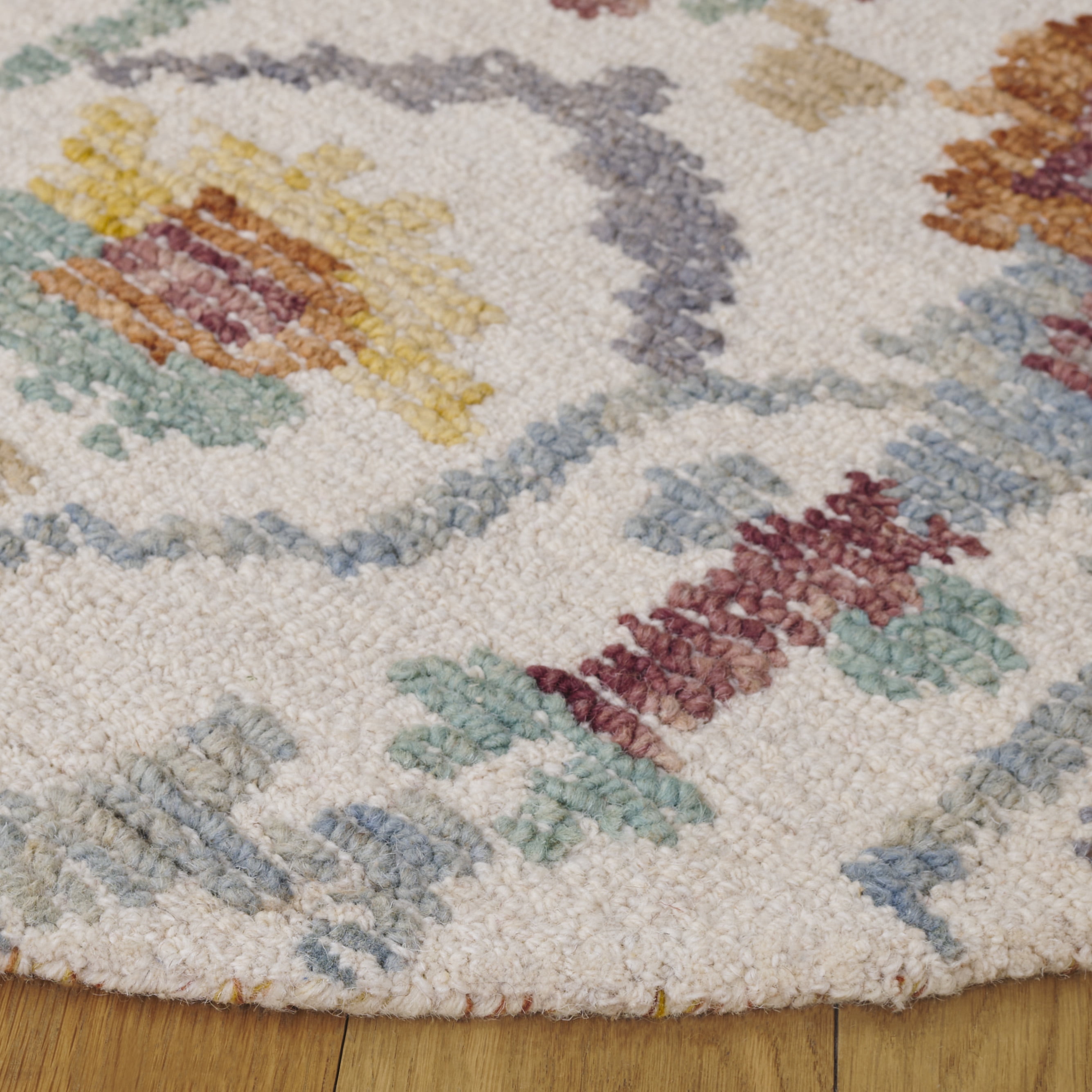 SAFAVIEH Aspen Jewell Oriental Area Rug, Ivory/Green, 5' x 5' Round