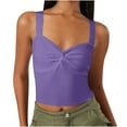 thumbnail image 1 of Timegard Going out Tank Top for Women Ruched V Neck Slim Comfy Knit Tee Sleeveless Top Solid Color, 1 of 5