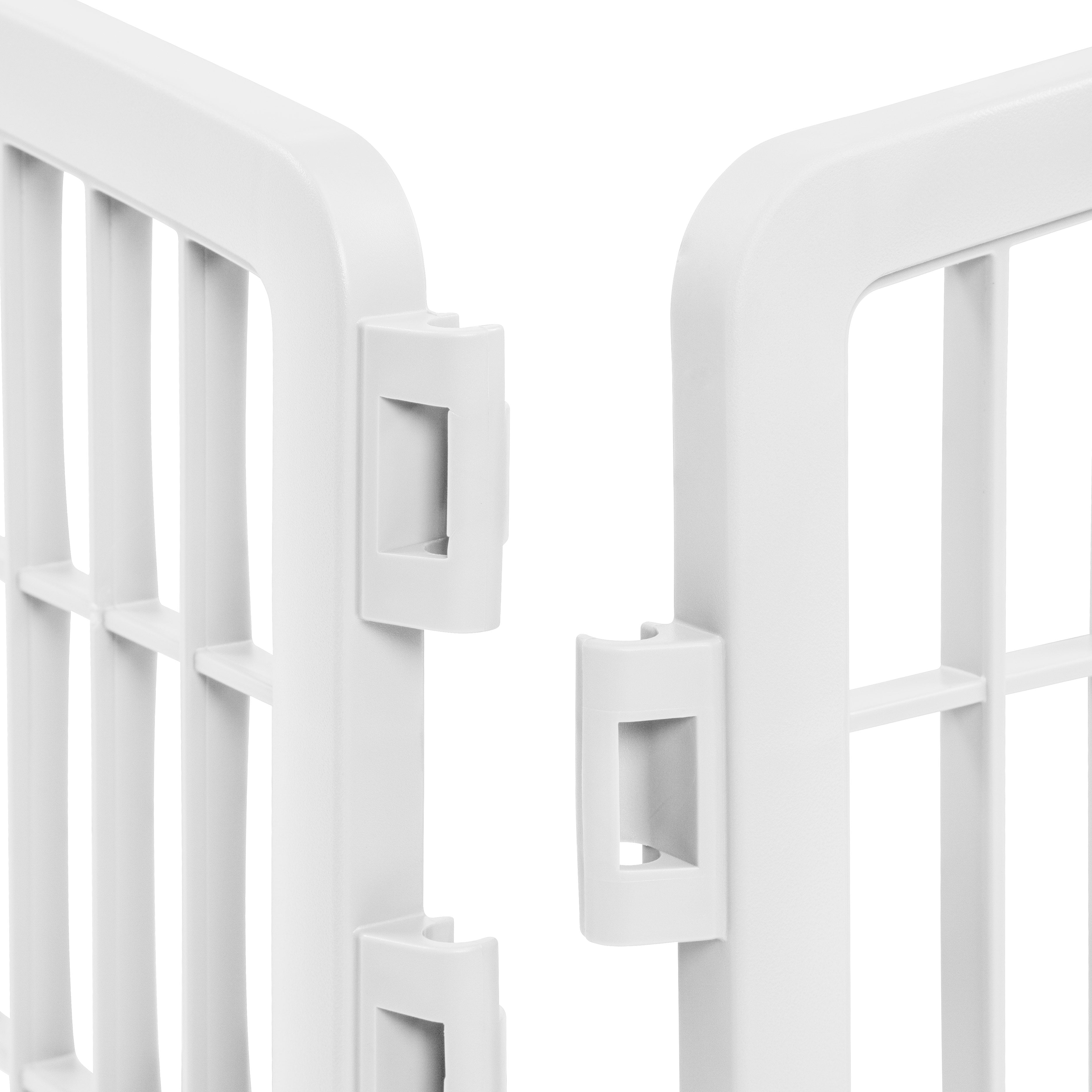 IRIS USA 34'' Pet Playpen 2 Panel Add-On with Connecting Rods, Dog Playpen, Puppy Small Medium Dogs, Heavy-Duty Molded Plastic, Rust-Free, White