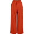 thumbnail image 3 of Women's Straight Leg Pants Casual Fashion Versatile Simple Solid Color Wide Leg Pants Loose Comfy Elastic High Waist Pant, 3 of 7