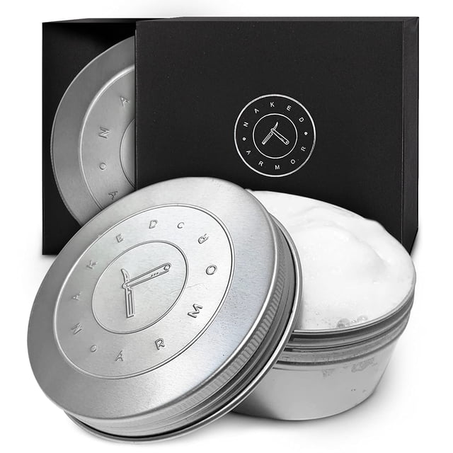 Jabón de afeitar orgánico natural hecho a mano, jabón de afeitar grande de 7 oz, jabón de afeitar para hombres con piel seca y sensible, hecho con aceite de oliva, aceite de coco, aceite de palma, man