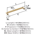 thumbnail image 5 of Amerock Ballard 7-9/16 inch (192mm) Center-to-Center Champagne Bronze Cabinet Pull, 5 of 6