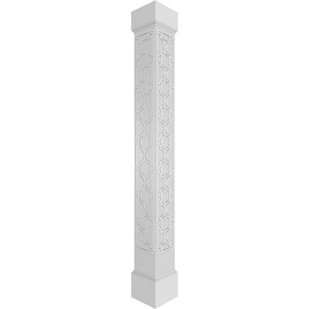 

Ekena Millwork 8 W x 10 H Craftsman Classic Square Non-Tapered Gypsum Fretwork Column w/ Mission Capital & Mission Base
