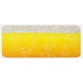 thumbnail image 1 of Abstract Kitchen Mat, Close up Bubbles and Beer Macro Alcohol Drink Refreshment Graphic Illustration, Plush Decorative Kitchen Mat with Non Slip Backing, 47" X 19", Yellow White, by Ambesonne, 1 of 1