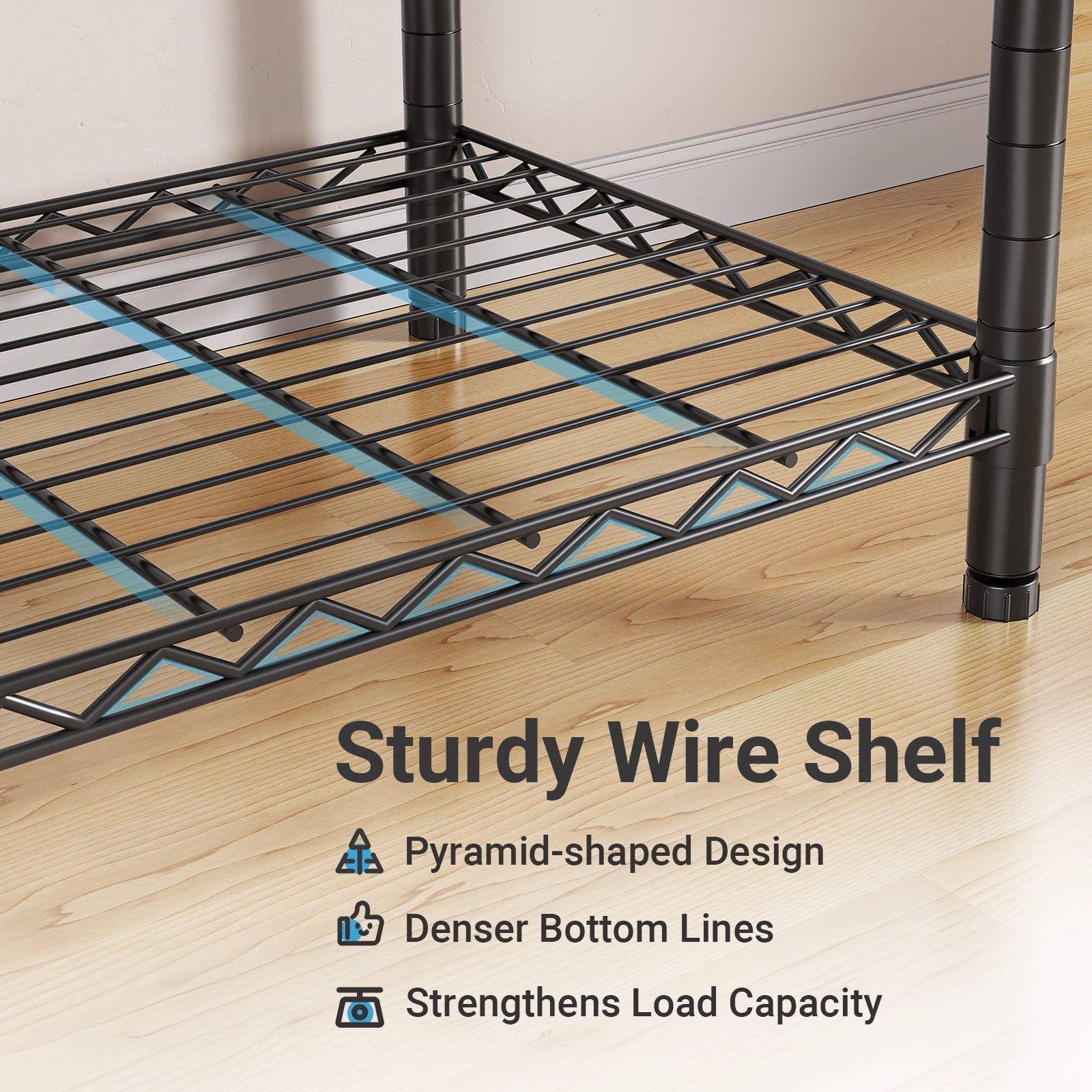 VIPEK V2i Heavy Duty Garment Rack, 700LB Capacity Portable Closet System with 4 Adjustable Shelves & 2 Hanging Rods, Freestanding Wardrobe,Black
