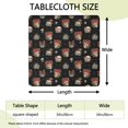 thumbnail image 2 of Black Skull Flower Mushroom Pattern Square Fitted Tablecloth with Elastic Edge,Square Table Cover,Washable Elastic Table Cover for Home Kitchen Party Decor 34"x34", 2 of 6